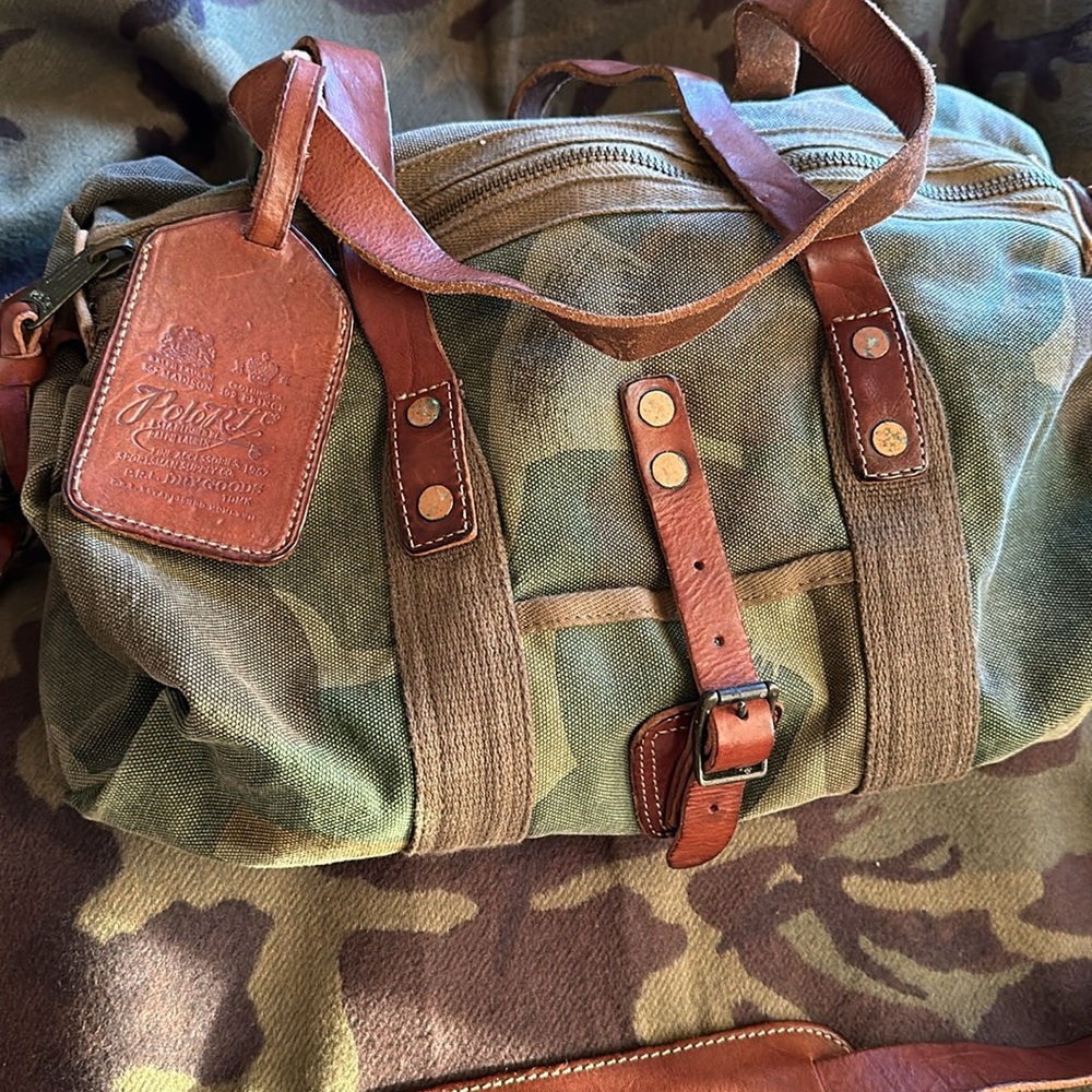 Polo Ralph Lauren small canvas camo duffel bag